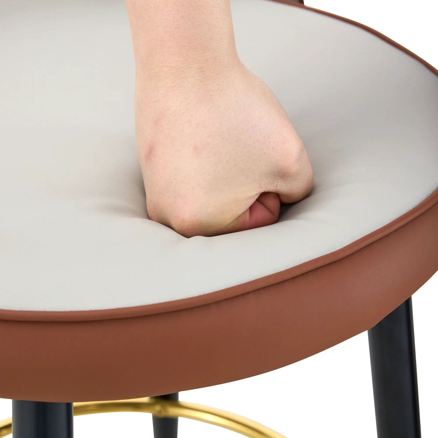 Upholstered Rotatable Bar Chair with Metal Legs