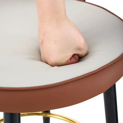 Upholstered Rotatable Bar Chair with Metal Legs