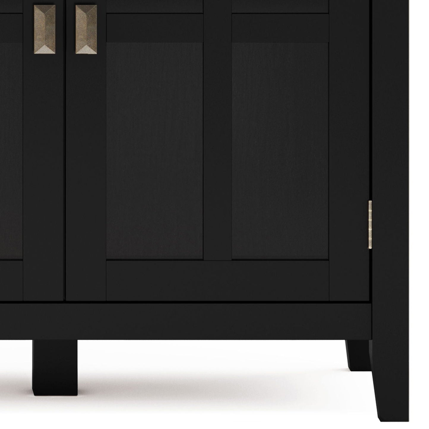 Artisan Handcrafted Wide 4-Door Storage Cabinet in black with brass hardware HouseOfZazla on Tampa Home & Garden Store