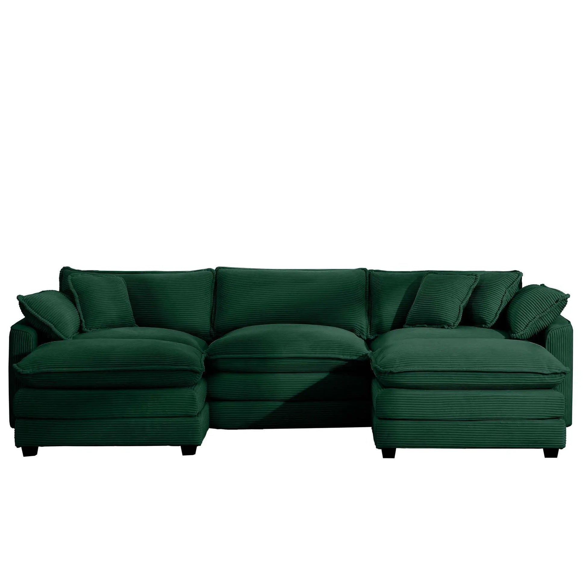 Modern modular sofa with ottoman in deep green 3-piece set by Unique Piece Furniture on Tampa Home & Garden Store