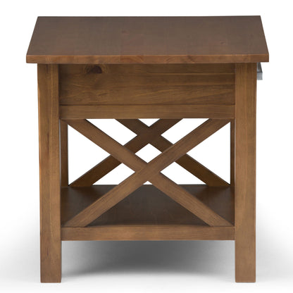 Kitchener Solid Wood End Table with Brown Stain