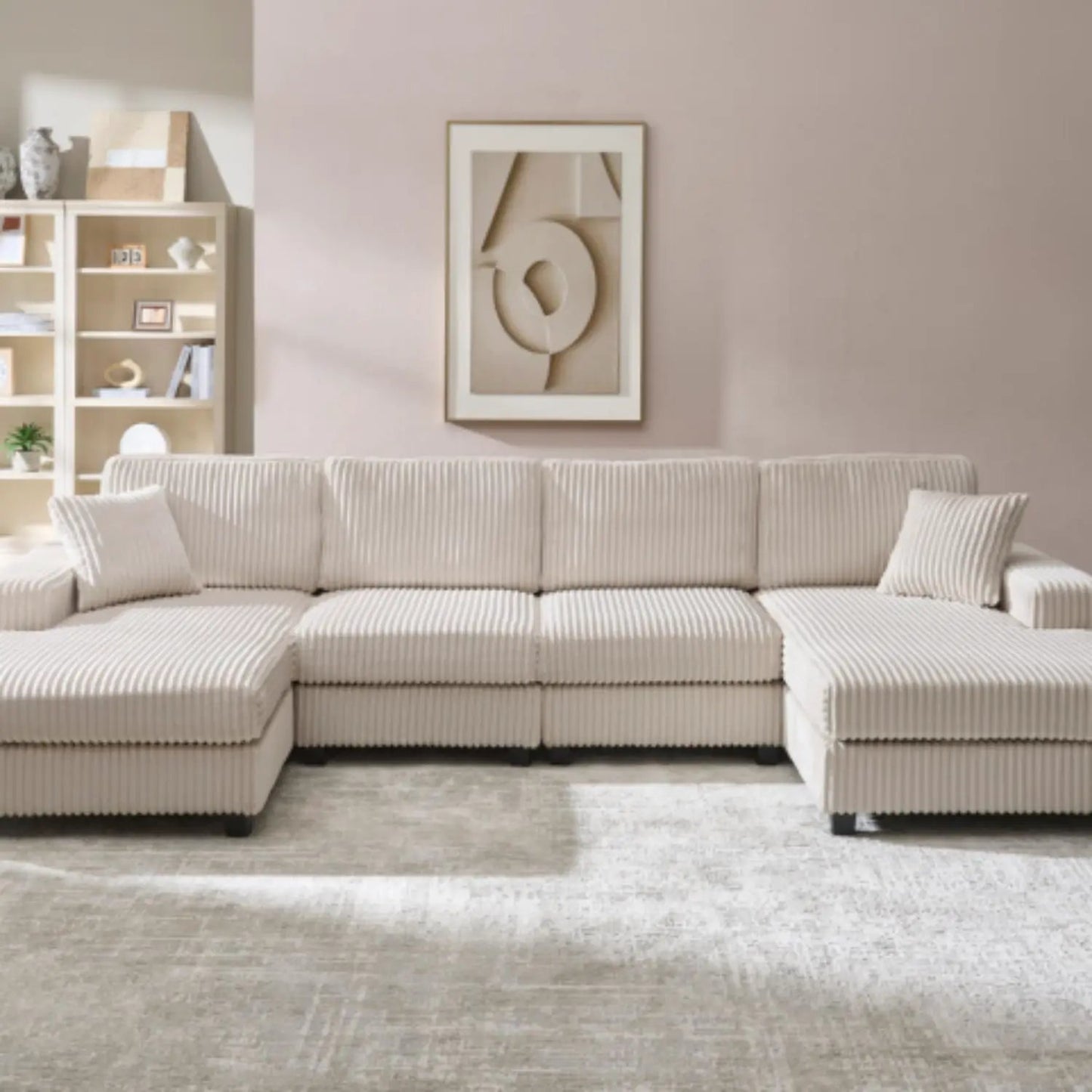 U Shaped Convertible Sofa Four Seater Lounge