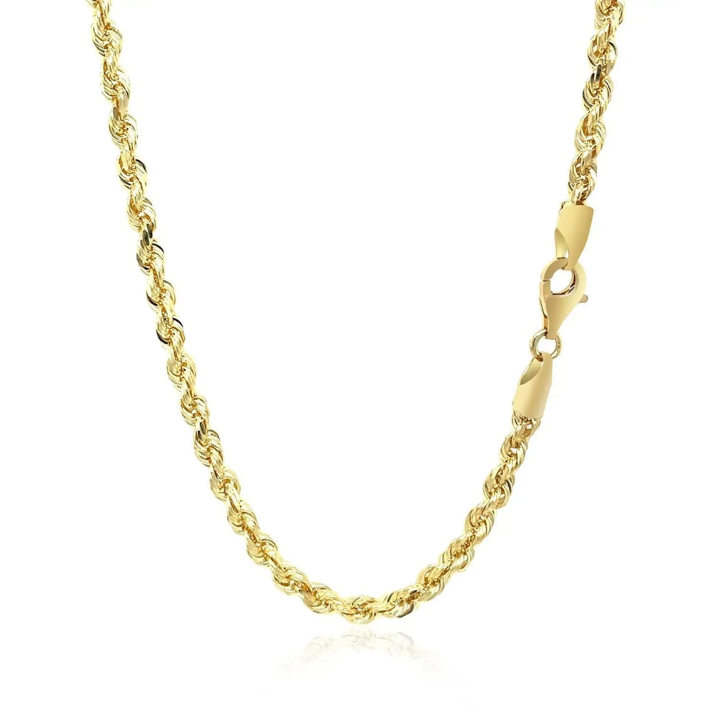 3.5mm 10k yellow gold solid diamond-cut rope chain necklace by Bids.com on Tampa Home & Garden Store