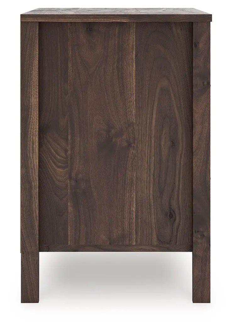 Calverson Night Stand Walnut Finish with Handle