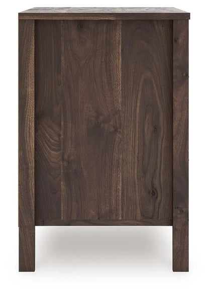 Calverson Night Stand Walnut Finish with Handle