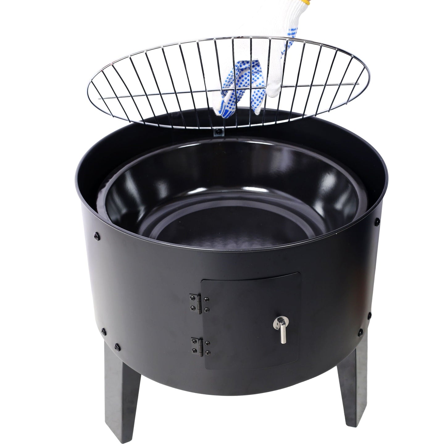 A Portable Charcoal Smoker and Grill for Outdoors