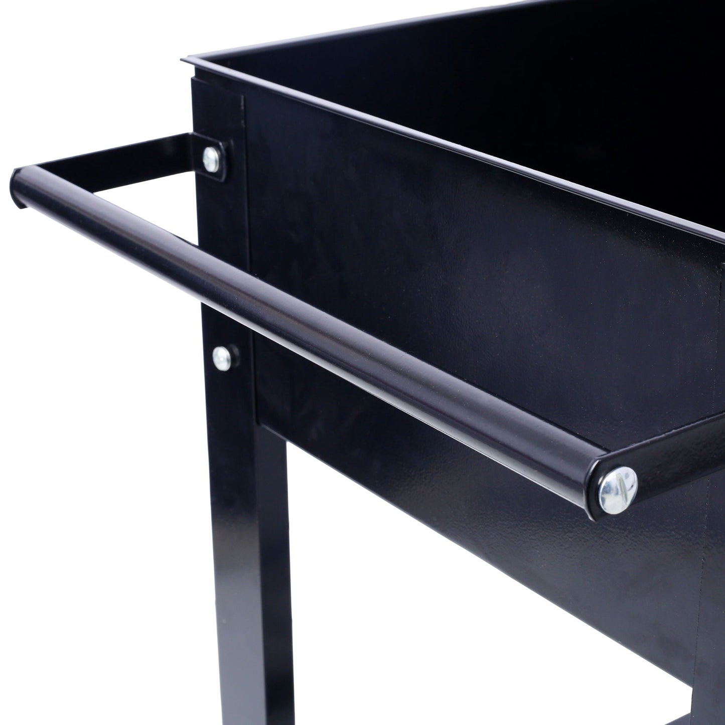 Elevated mobile planter bed with wheels powder-coated black steel HouseOfZazla on Tampa Home & Garden Store