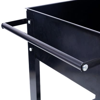 Elevated mobile planter bed with wheels powder-coated black steel HouseOfZazla on Tampa Home & Garden Store
