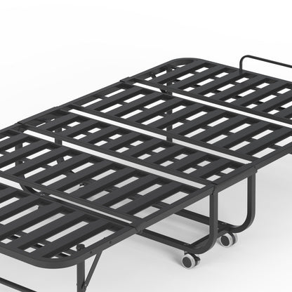 Twin Extra Long Bed and Foam Mattress Black