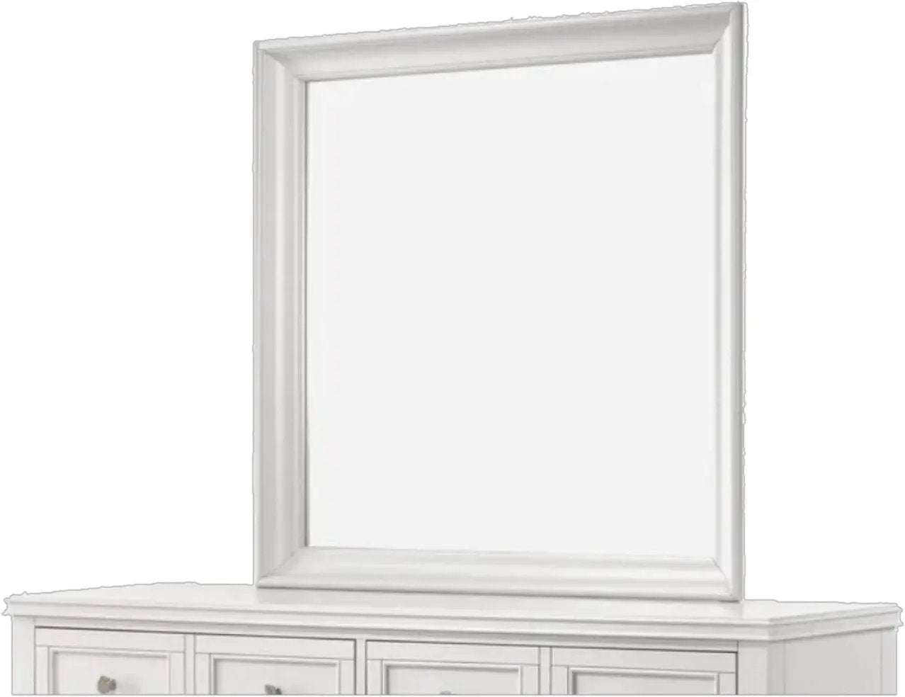 Square mirror with white frame by Unique Piece Furniture for a clean, stylish look on Tampa Home & Garden Store