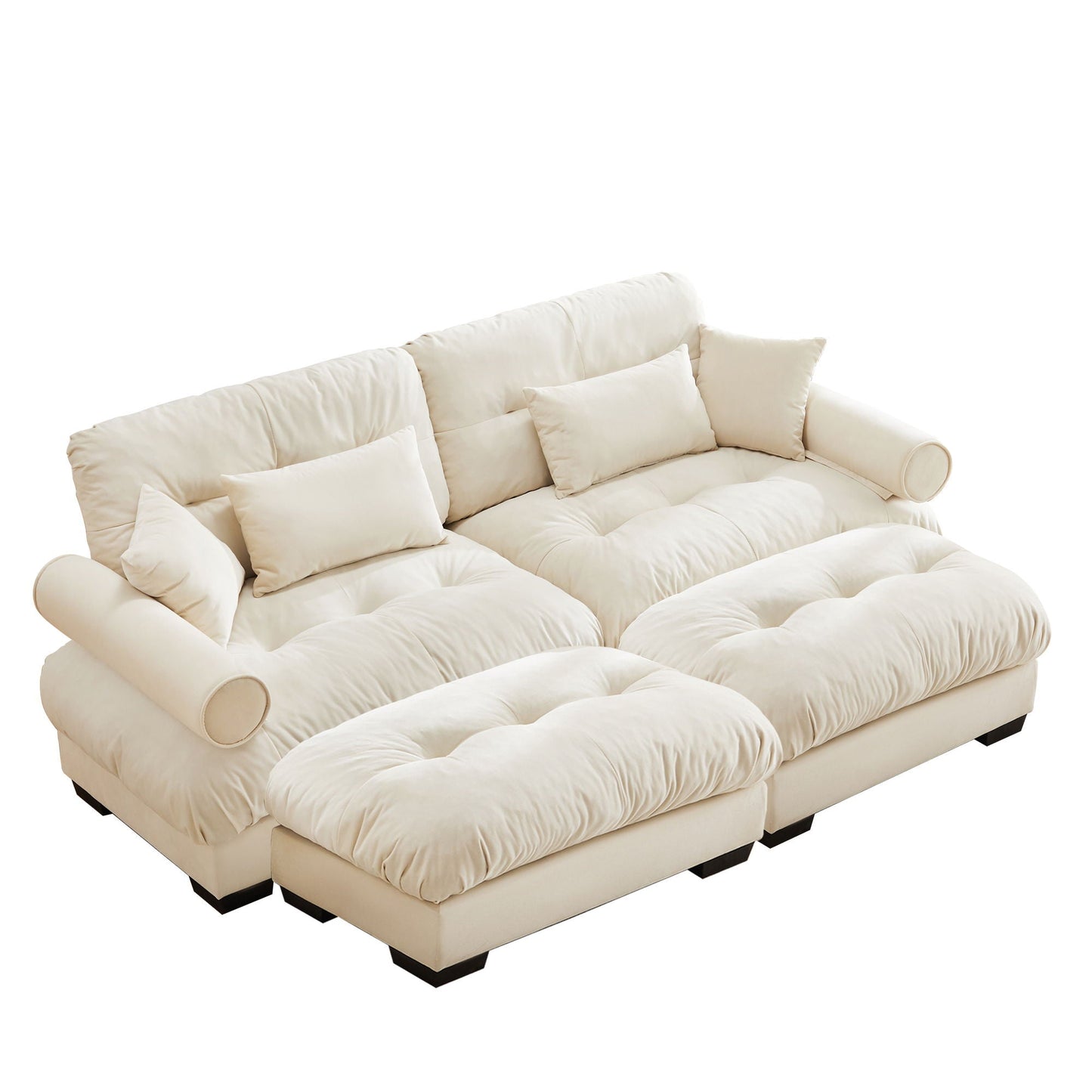 Oversized Modular Sofa with Movable Ottoman