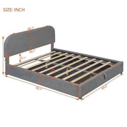 Upholstered Platform Bed With Hydraulic Storage