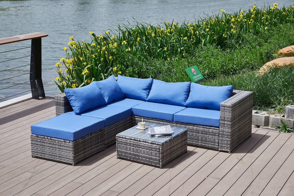 Stylish Outdoor Patio Sofa and Thick Cushion Set