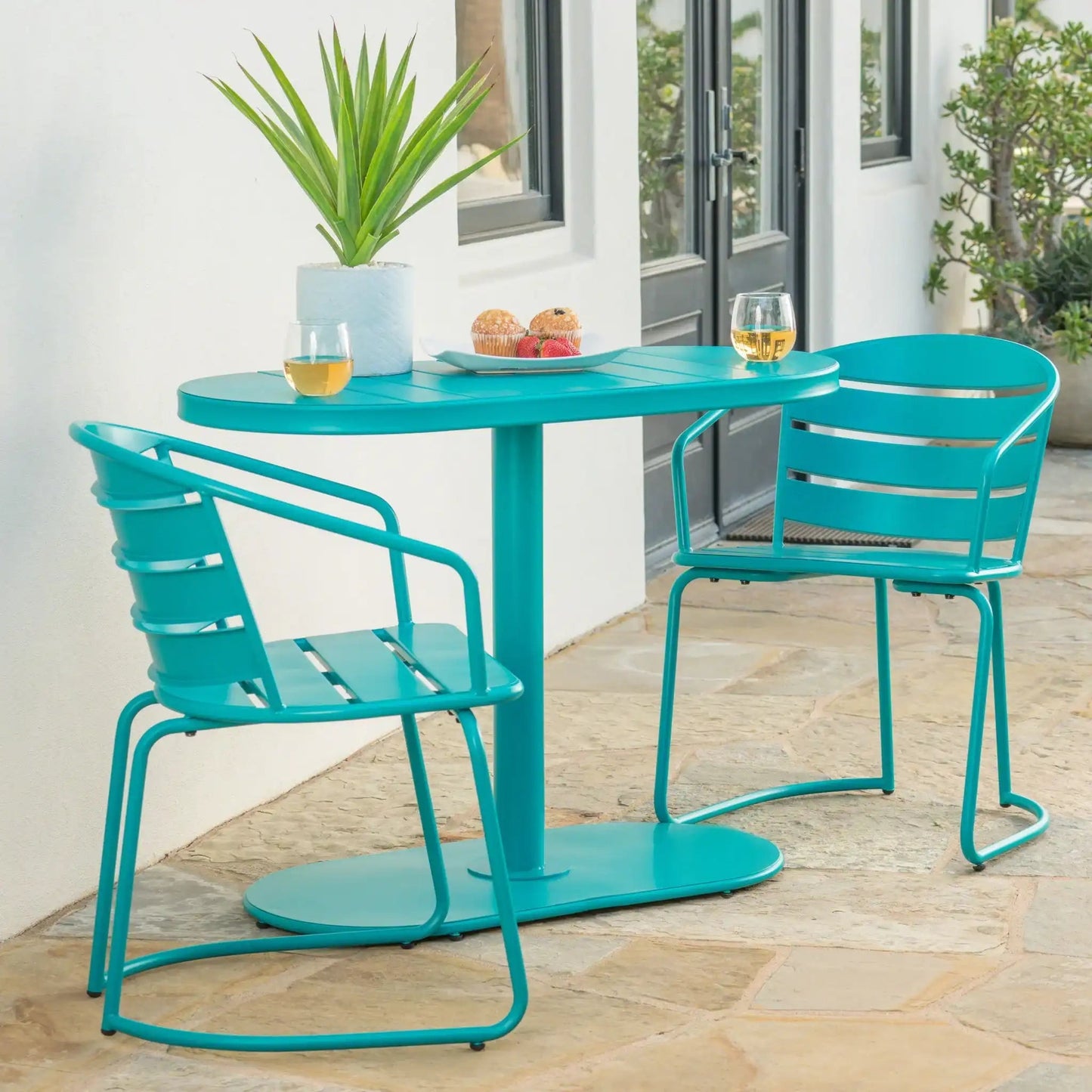 3 Piece Elegant Outdoor Bistro Set with Table