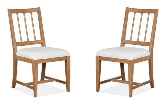 Lindon dining side chair set of 2 with upholstered seat, natural wood frame on Tampa Home & Garden Store