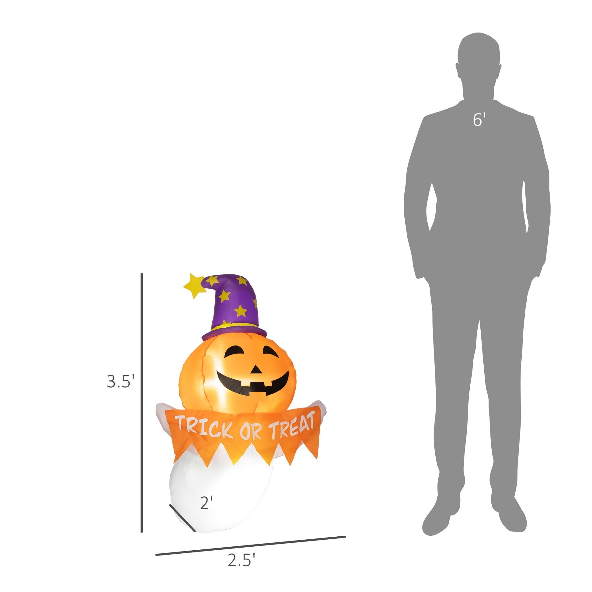 Inflatable Halloween Window Sticker Ghost with LED Lights, 41.3 inches tall, HouseOfZazla decor on Tampa Home & Garden Store