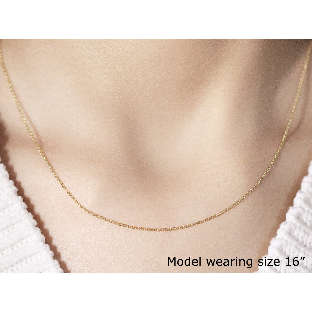 14k yellow gold round cable link chain necklace 1.1mm by Bids.com, 16in length on Tampa Home & Garden Store