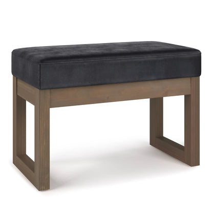 Milltown Upholstered Ottoman Bench With Driftwood