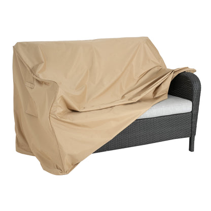 Shield Outdoor Loveseat Sofa Cover Beige by HouseOfZazla, outdoor furniture cover for loveseat on Tampa Home & Garden Store