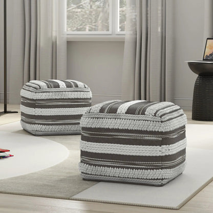 Sommer Handcrafted Square Pouf for Living Room