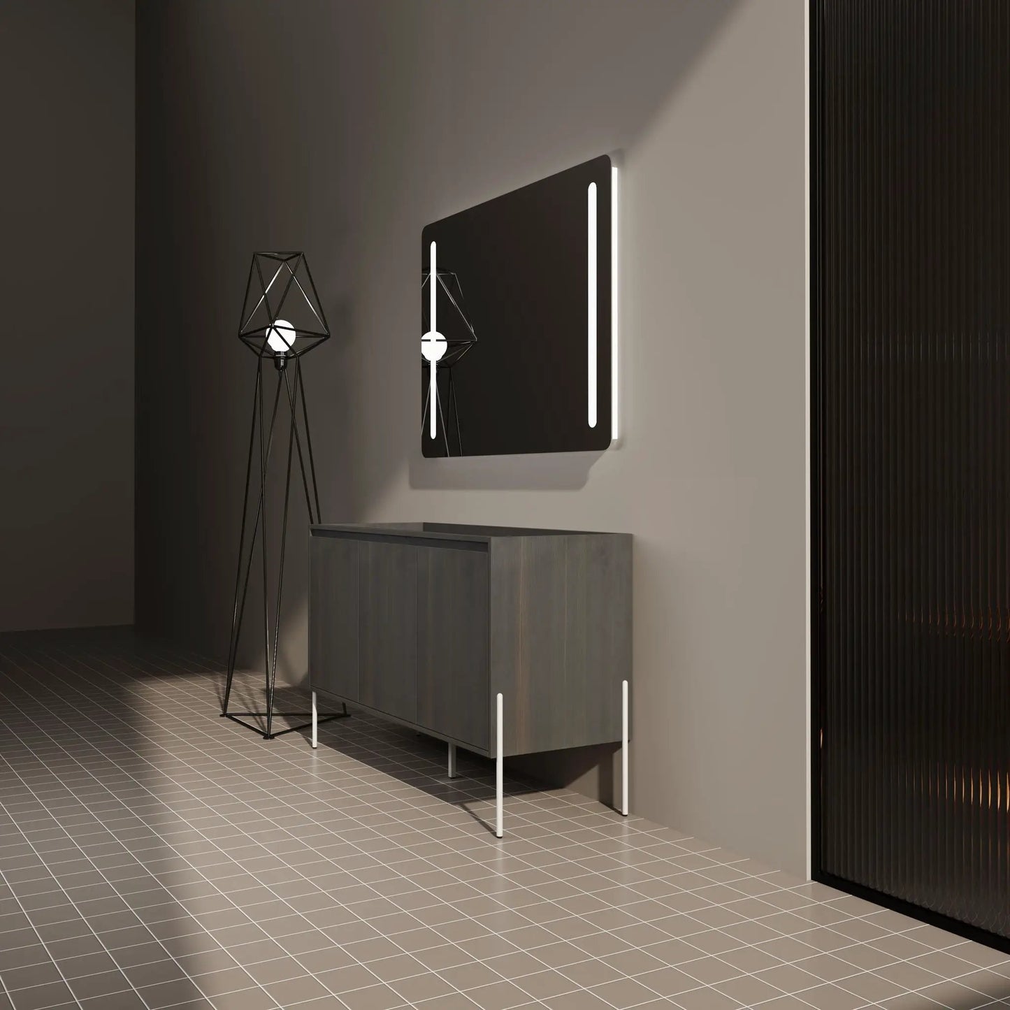 Freestanding bathroom vanity Unique Piece Furniture with dark wood cabinet and soft-close doors on Tampa Home & Garden Store