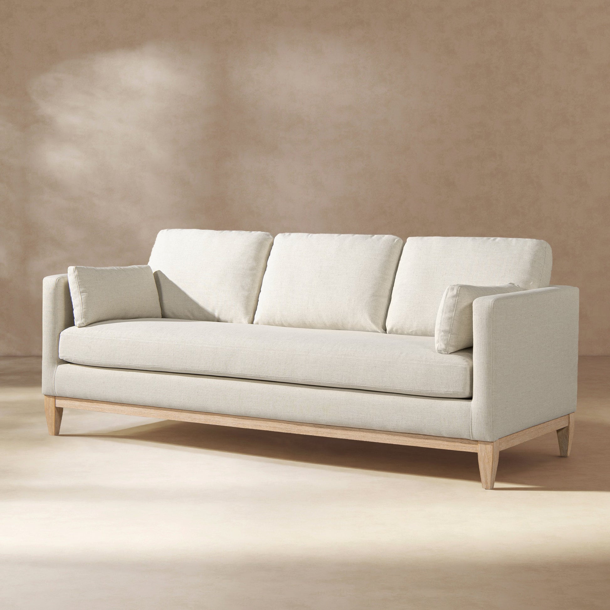 Knox 84-inch Modern Farmhouse sofa flax white linen by HouseOfZazla on Tampa Home & Garden Store