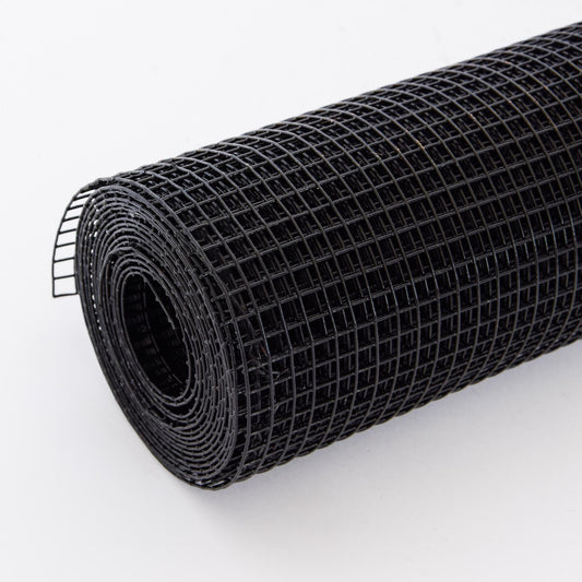 Vinyl coated welded wire fence roll, black hardware cloth for poultry and home use on Tampa Home & Garden Store