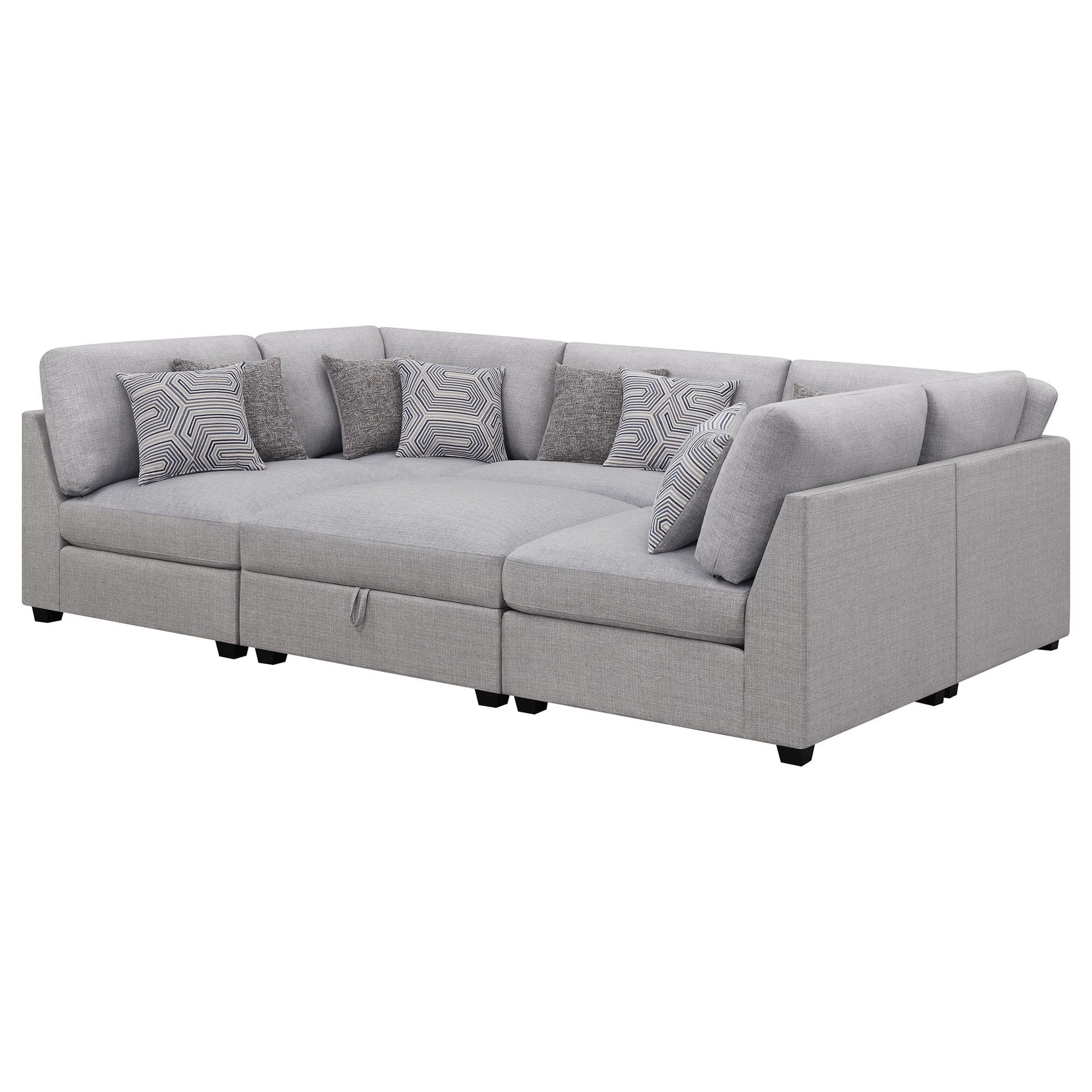 Lafayette modular sectional sofa, 2-piece living room set in light gray fabric by HouseOfZazla on Tampa Home & Garden Store