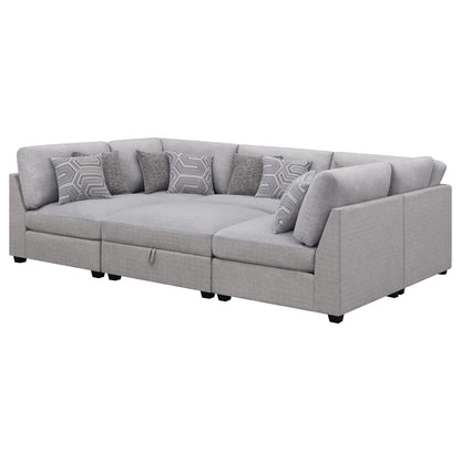 Lafayette modular sectional sofa, 2-piece living room set in light gray fabric by HouseOfZazla on Tampa Home & Garden Store