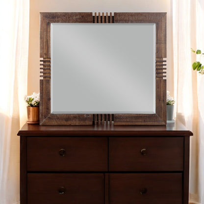 Reclaimed Oak Mirror with Beveled Glass by HouseOfZazla, rustic oak frame mirrors on Tampa Home & Garden Store