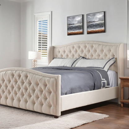 Solid Upholstered Bed Frame and Headboard Set