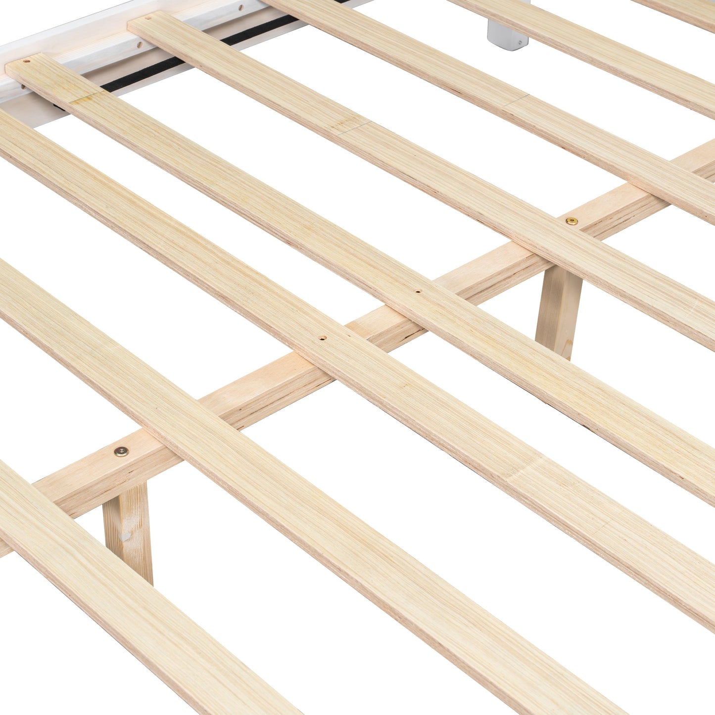 Sleek White Queen Bed Frame and Solid Wood Base