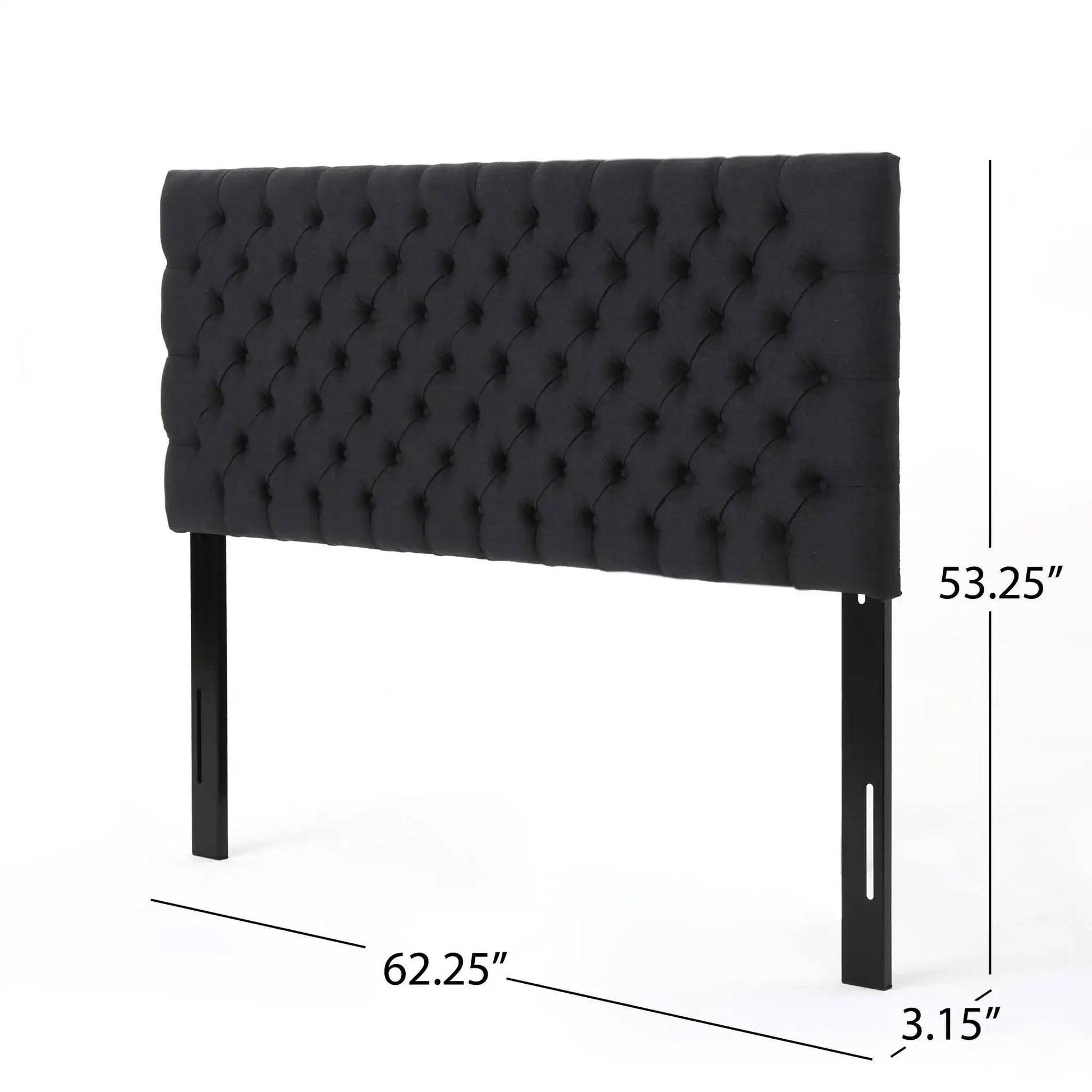 Annecy Contemporary Upholstered Headboard in black tufted fabric by HouseOfZazla on Tampa Home & Garden Store