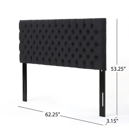 Annecy Contemporary Upholstered Headboard in black tufted fabric by HouseOfZazla on Tampa Home & Garden Store
