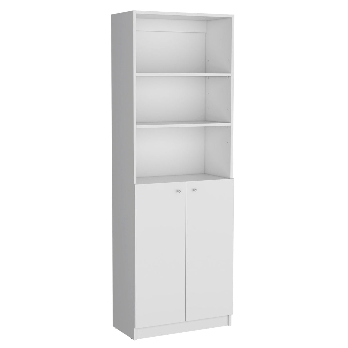 White bookcase with open shelves and two bottom doors by HouseOfZazla on Tampa Home & Garden Store
