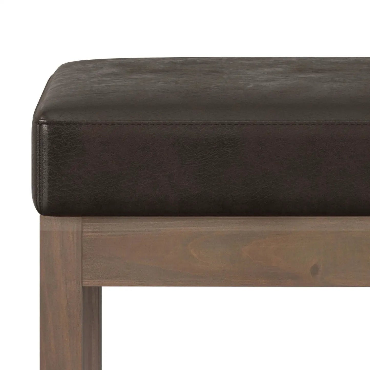 Milltown Upholstered Ottoman Bench With Driftwood