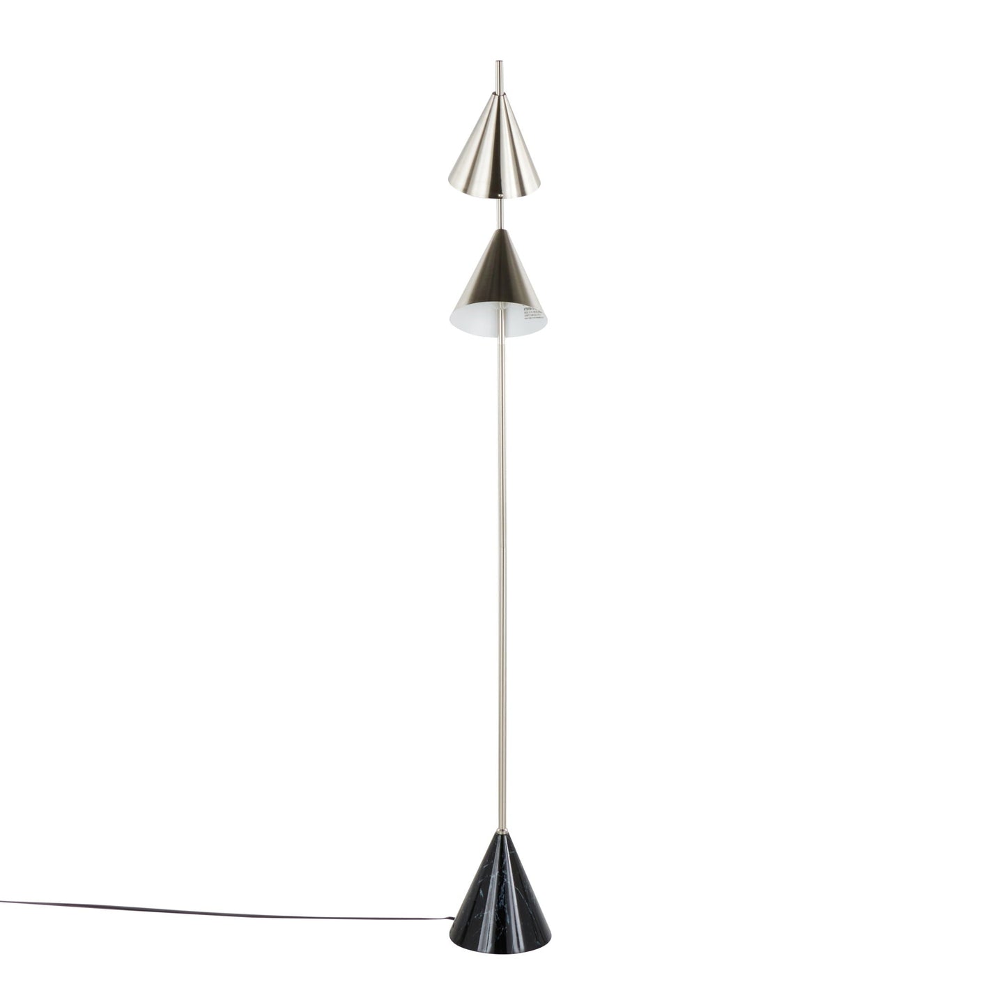 Cone contemporary floor lamp with silver conical shade & black marble cone base by HouseOfZazla on Tampa Home & Garden Store