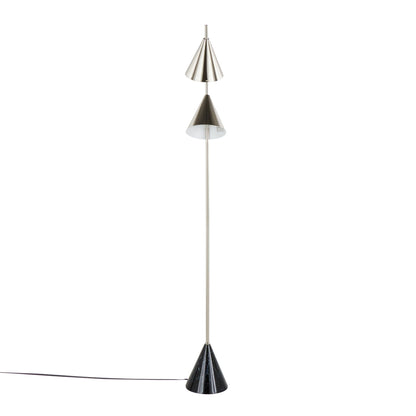 Cone contemporary floor lamp with silver conical shade & black marble cone base by HouseOfZazla on Tampa Home & Garden Store