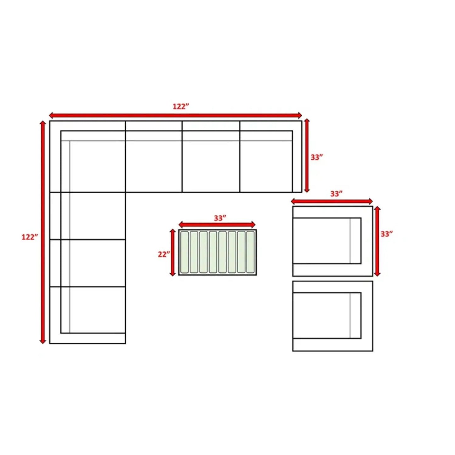 Outdoor Sofa Seating Group with Cushions