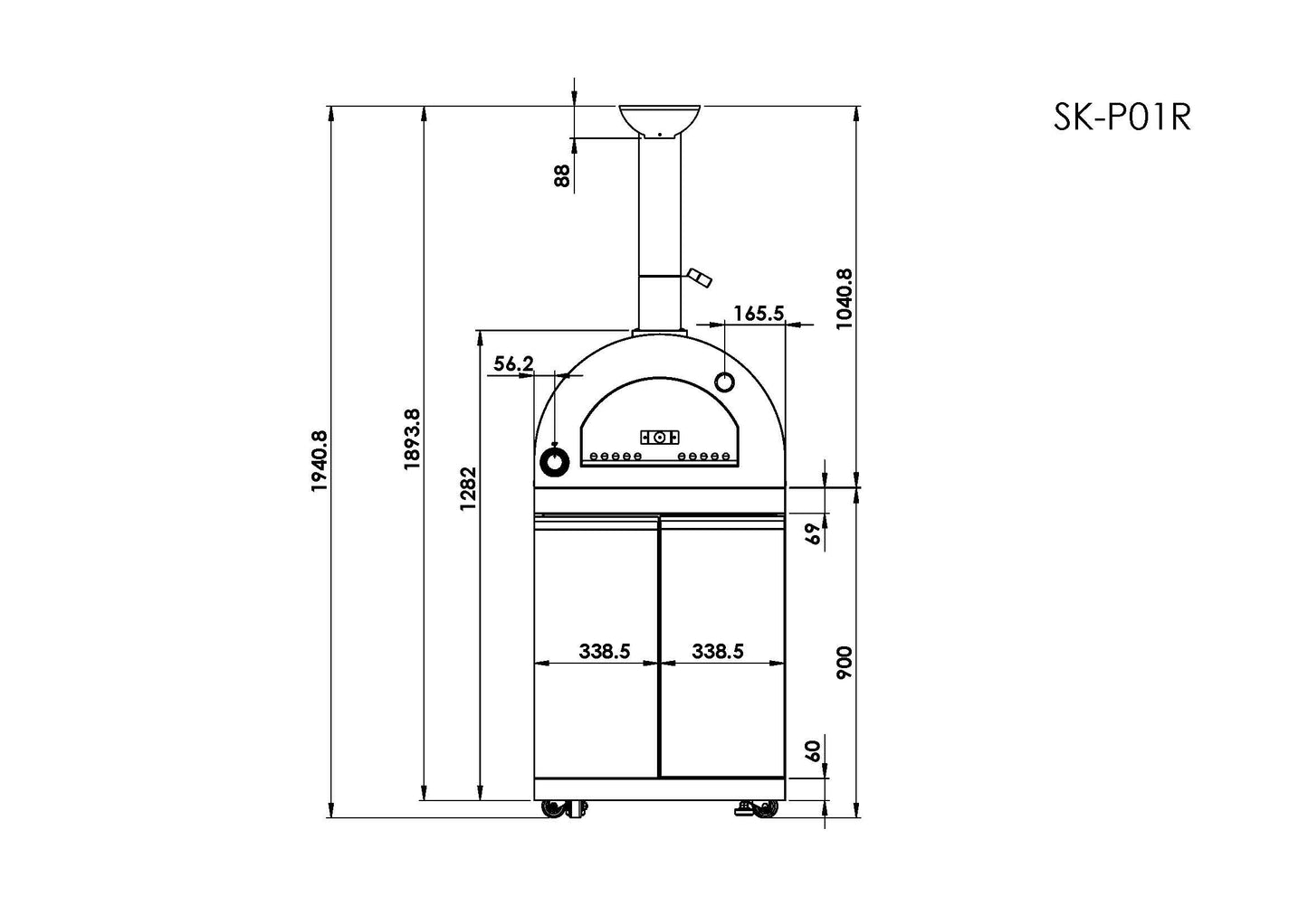 Black four-burner gas grill on stainless outdoor kitchen island schematic by HouseOfZazla on Tampa Home & Garden Store