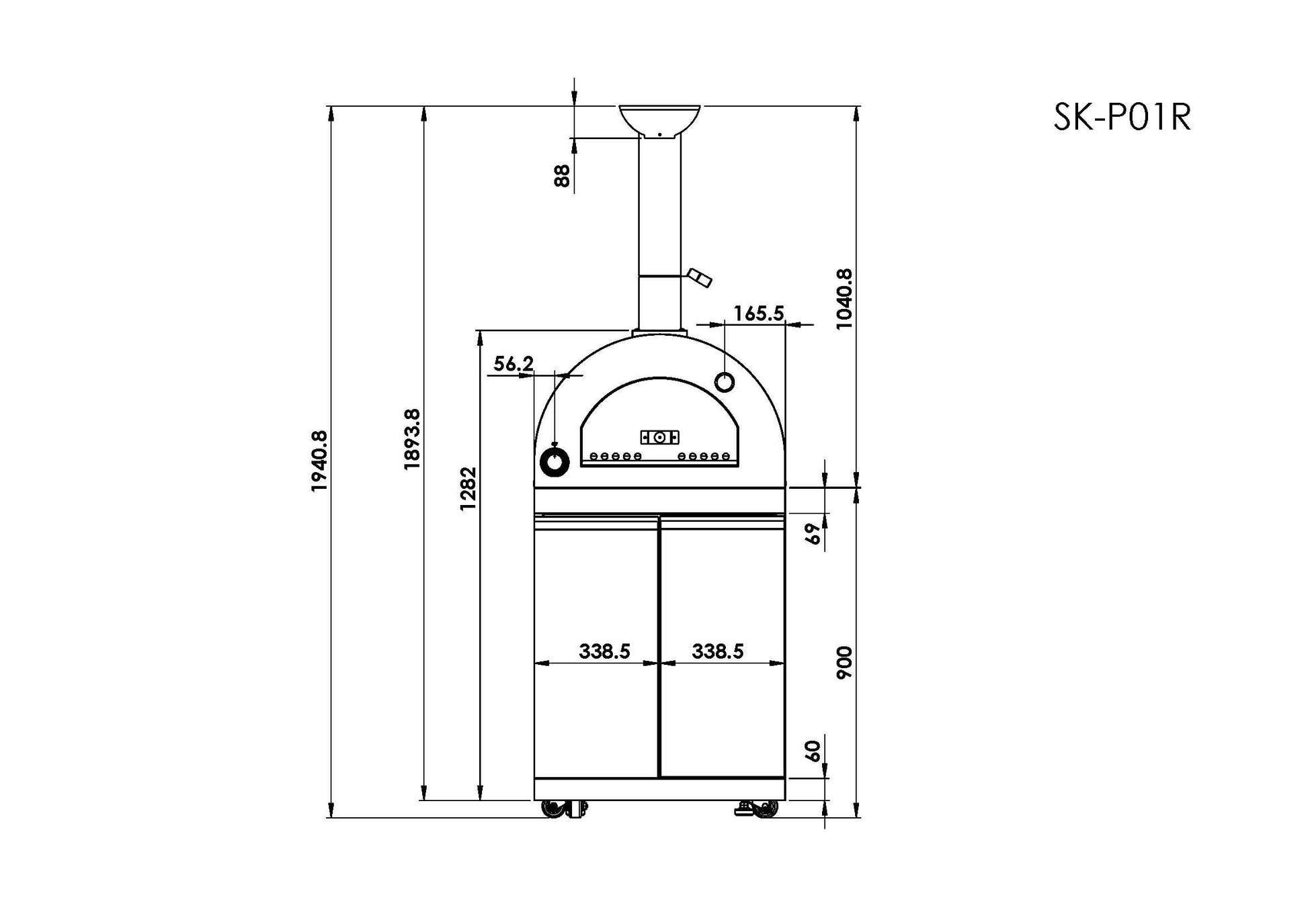 Black four-burner gas grill on stainless outdoor kitchen island schematic by HouseOfZazla on Tampa Home & Garden Store