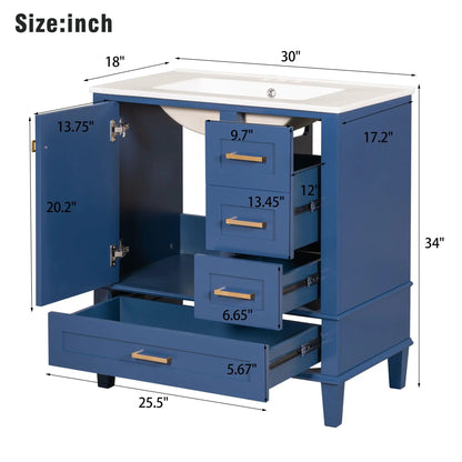 Bathroom Vanity With Sink Solid Wood Cabinet