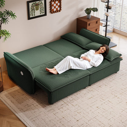 85 Inch Convertible Sofa Bed and a Plush Fleece