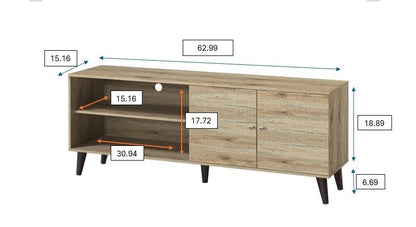 Amidon TV Stand With Storage Shelves and Cabinet