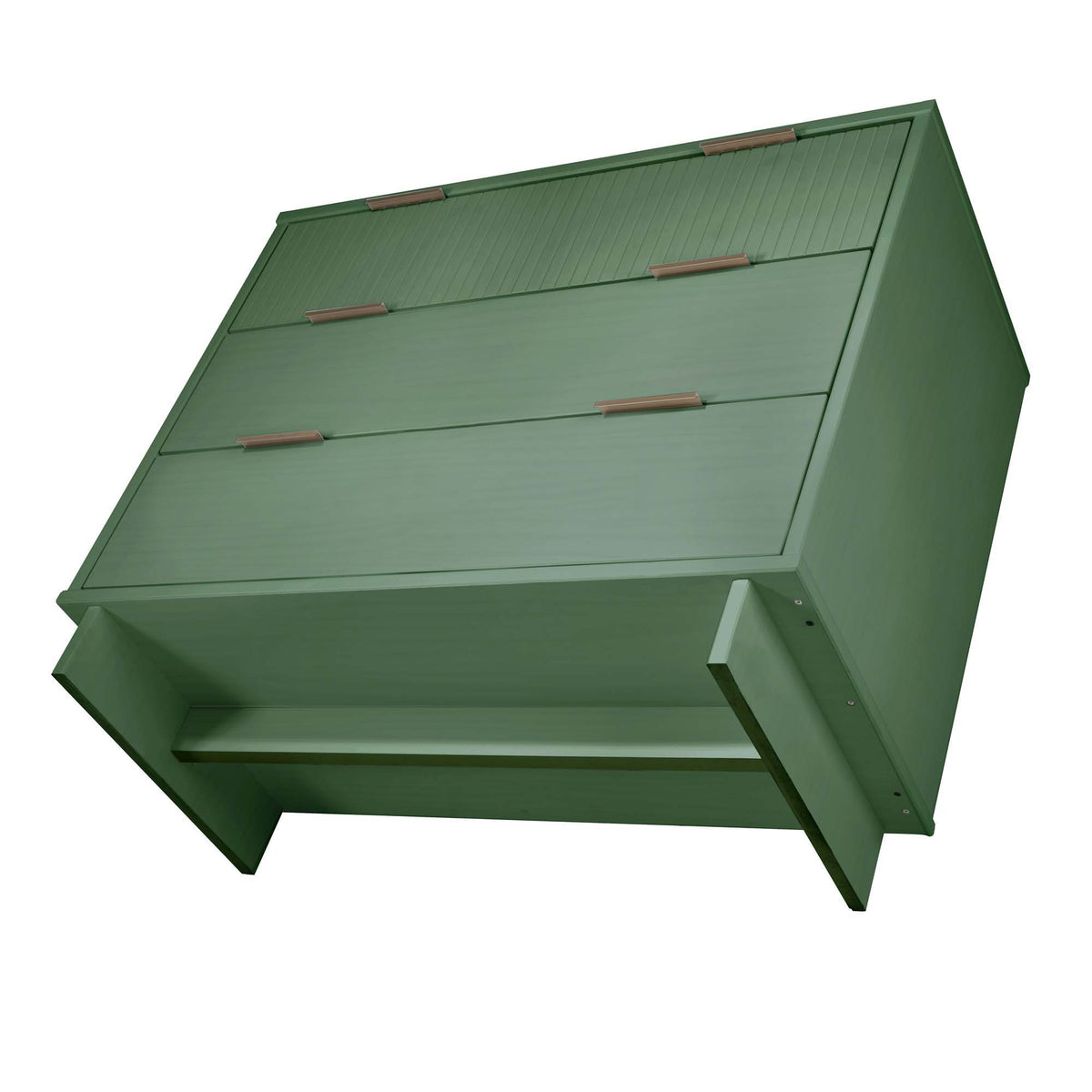 Solid Wood 3-Drawer Dresser with Ribbed Fronts in green by HouseOfZazla on Tampa Home & Garden Store