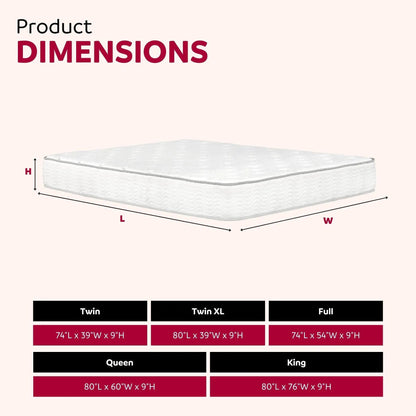 Premium 9-inch Medium Pocket Spring Hybrid Mattress by Unique Piece Furniture with white on Tampa Home & Garden Store