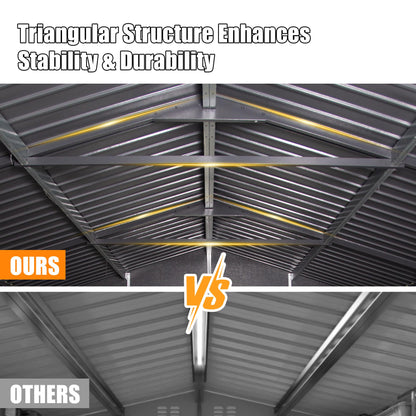 12x25 Outdoor Metal Garage Shed and Carport