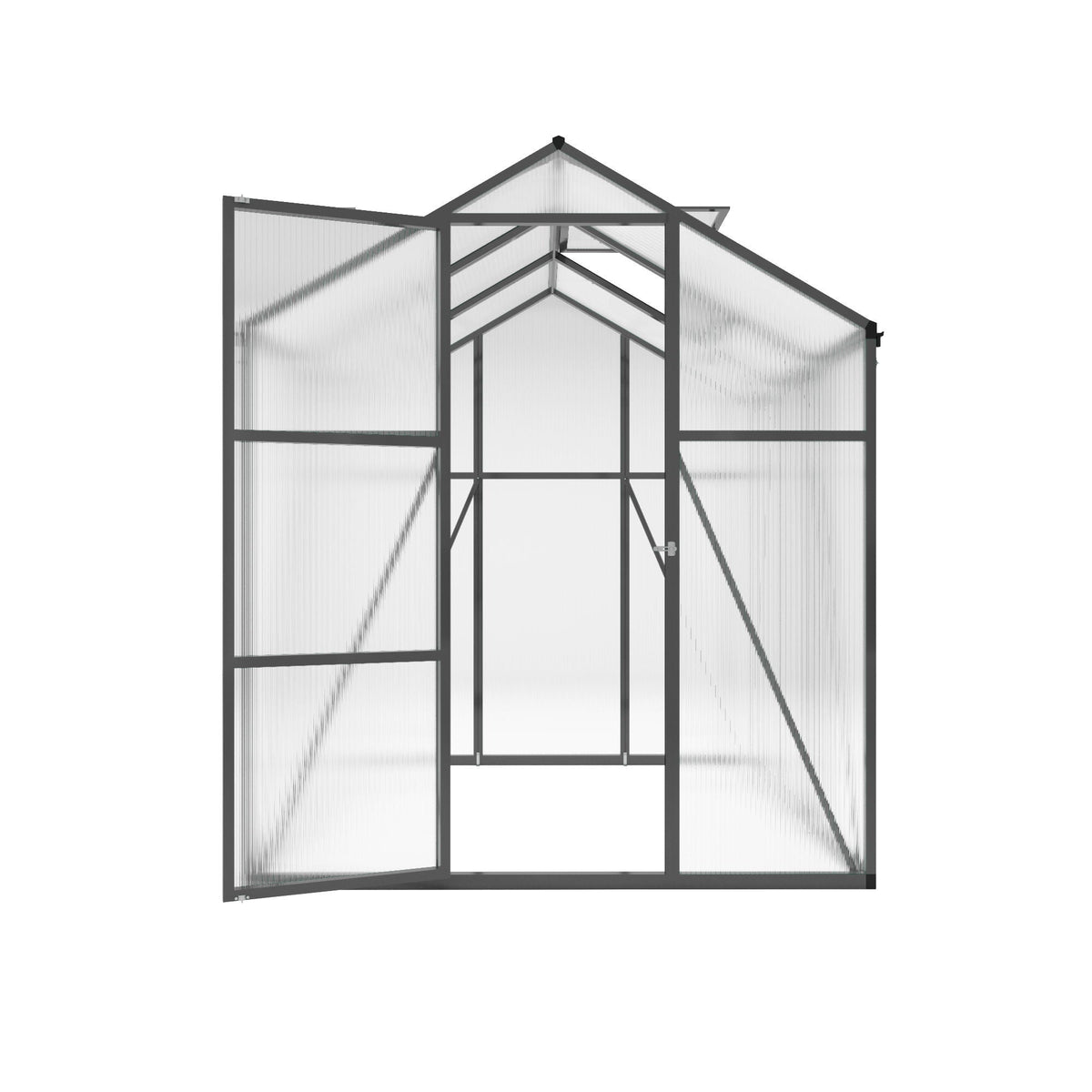 Windproof greenhouse with raised base, black frame and polycarbonate panels by HouseOfZazla on Tampa Home & Garden Store
