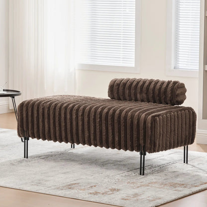Mini Loveseat With Adjustable Backrest and Fur