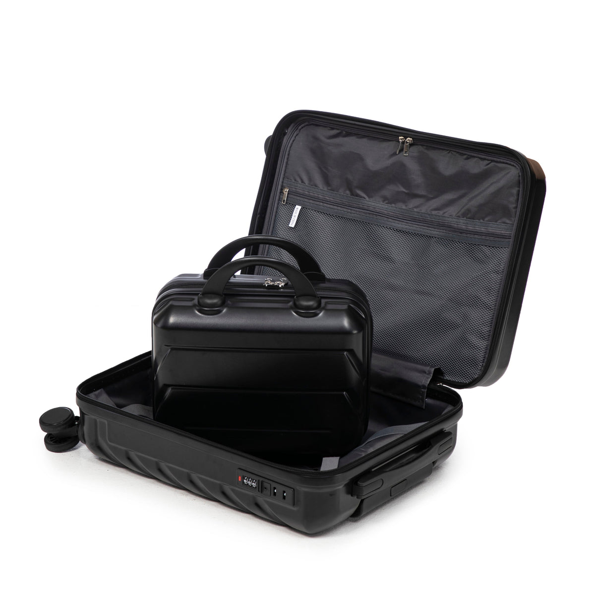 ABS spinner luggage set by HouseOfZazla, 2-piece, black with built-in combination lock on Tampa Home & Garden Store